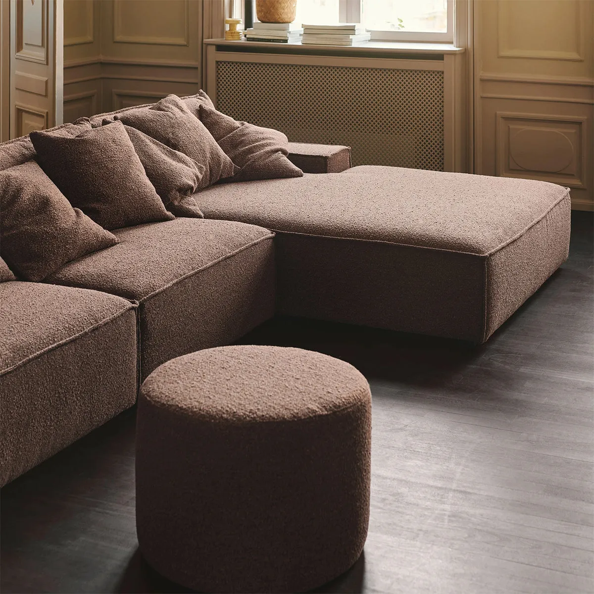 Daphne Boucle 1 Seater Left Chaise Modular Sofa