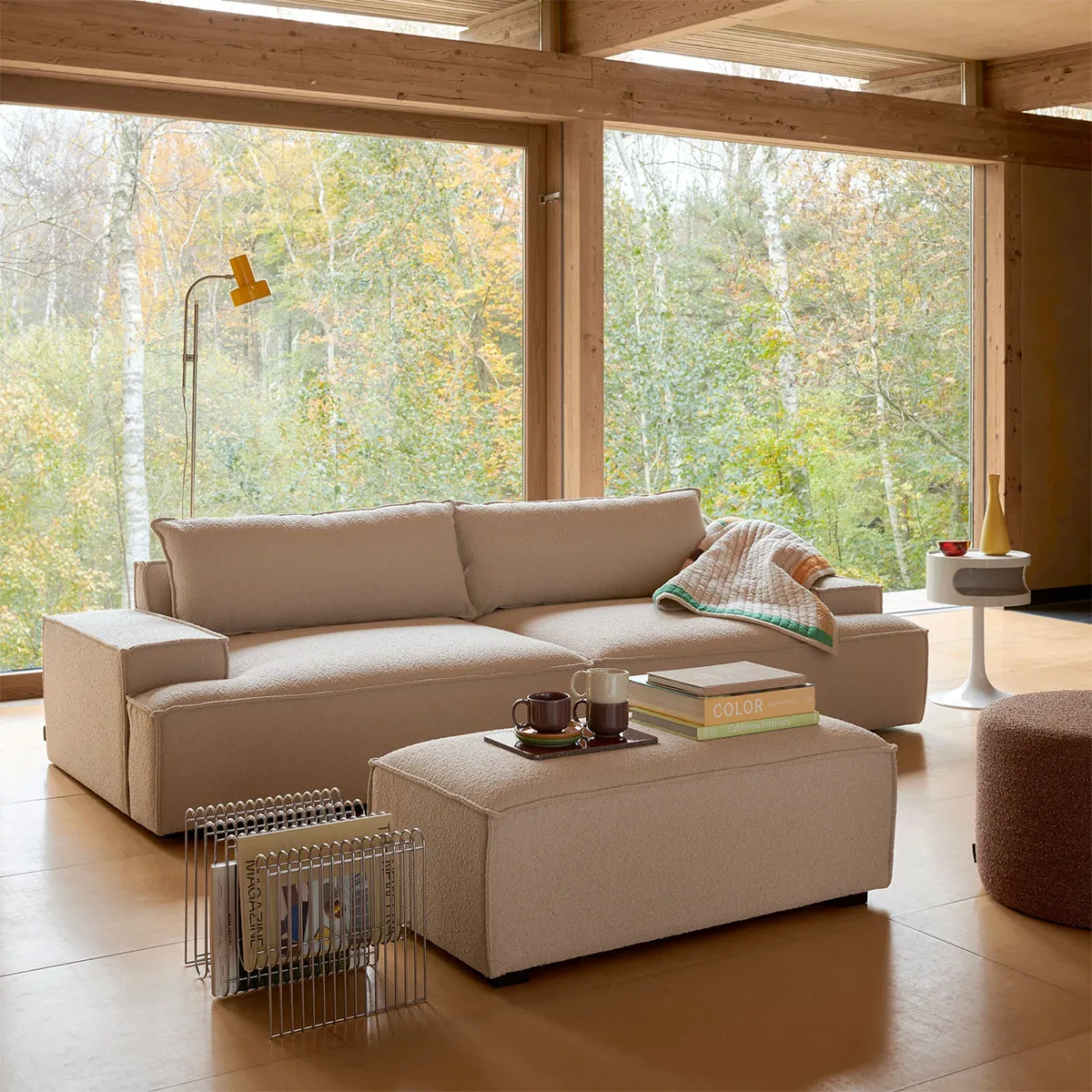 Daphne Boucle 1 Seater Right Arm Modular Sofa