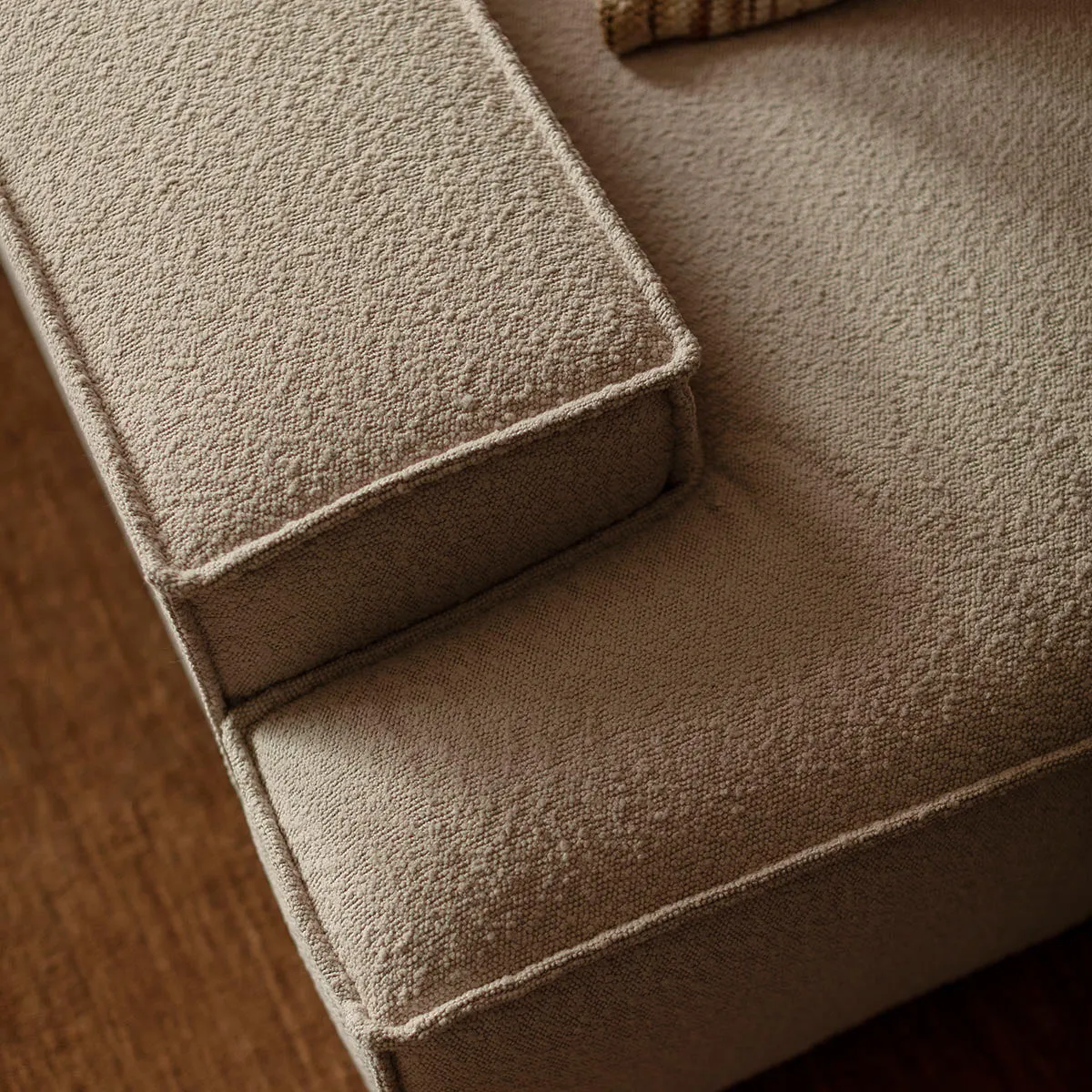 Daphne Boucle 1 Seater Right Arm Modular Sofa
