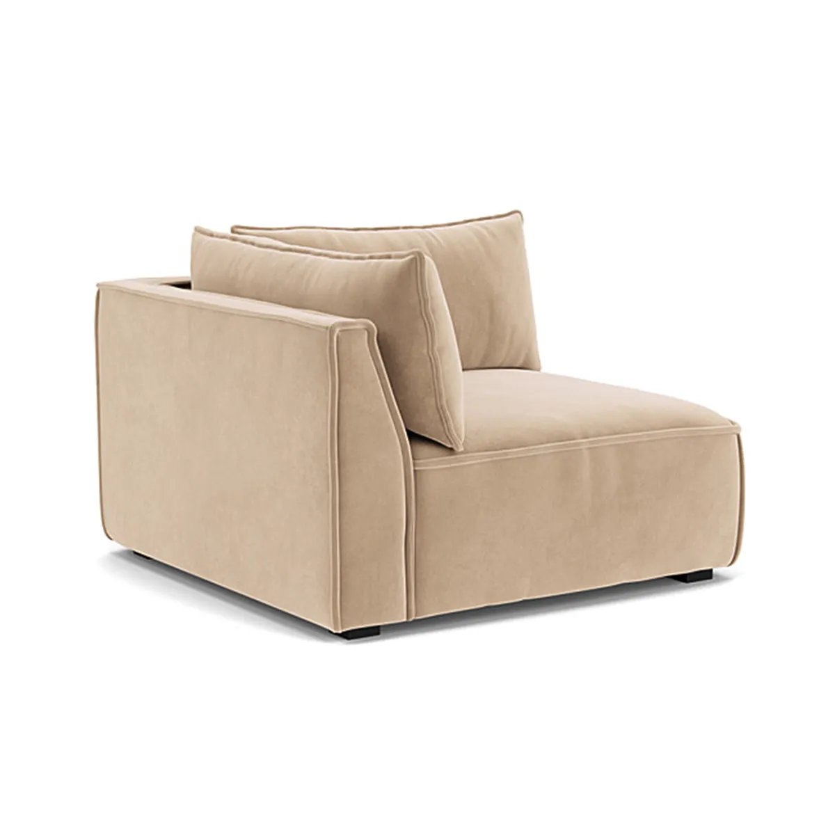 Daphne Velvet 1 Seater Right Corner Modular Sofa