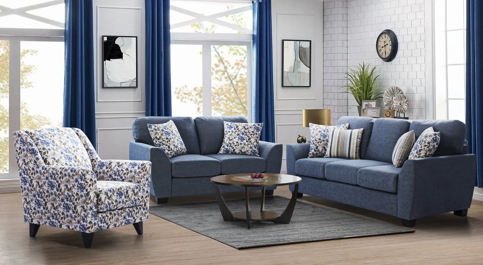Denver Blue Loveseat