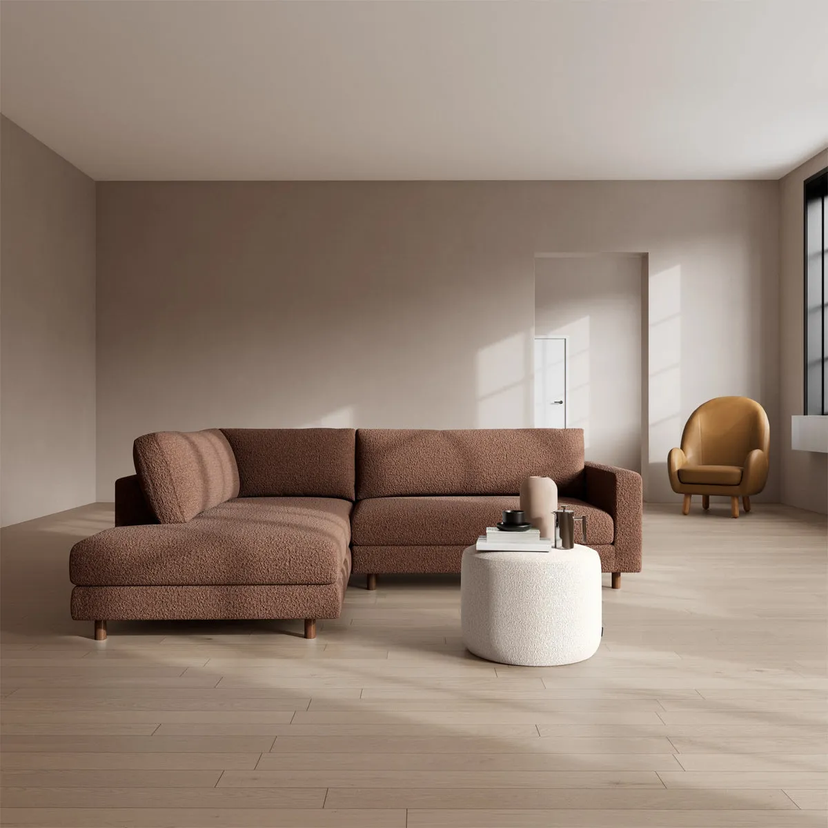 Douglas Boucle Left Corner Sofa