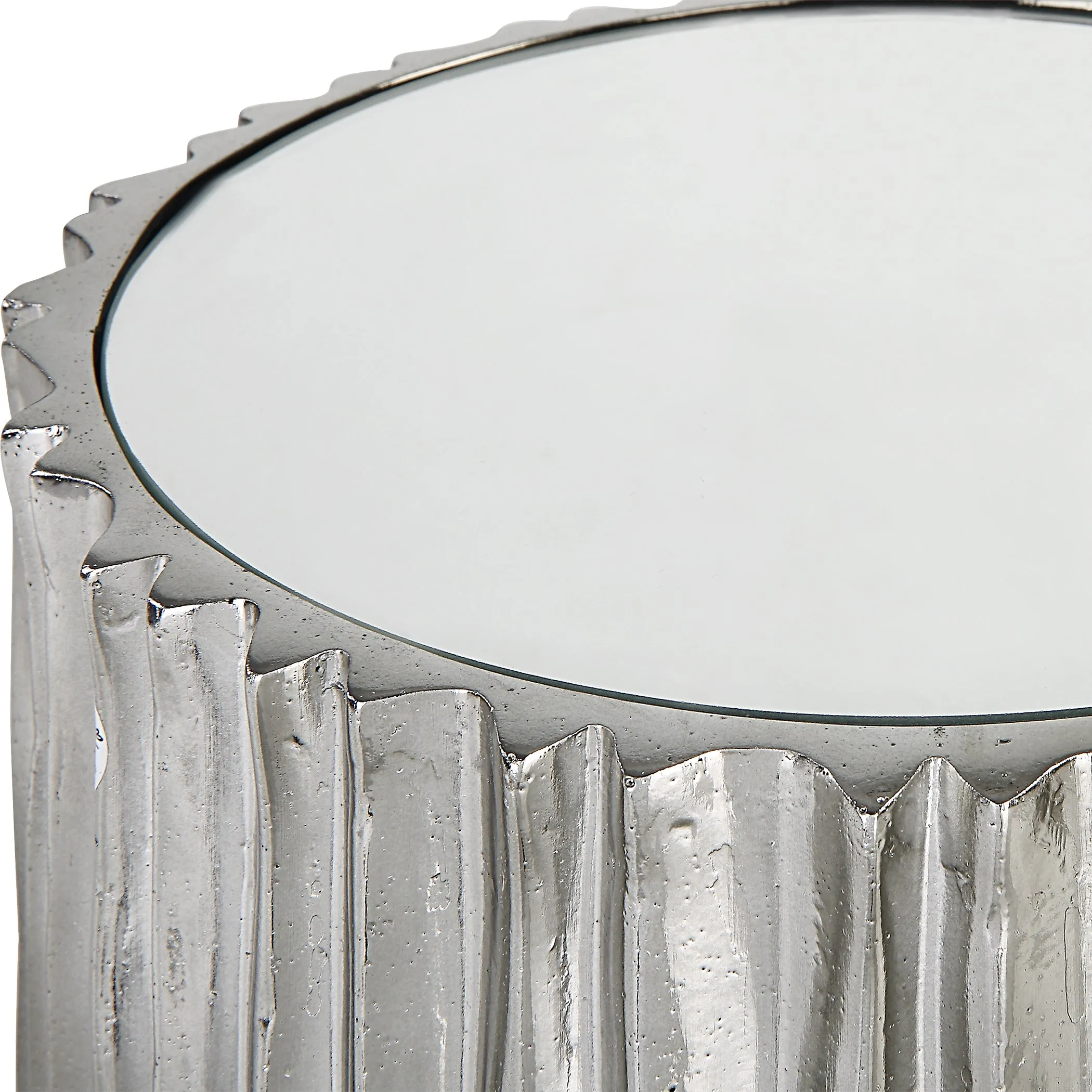 Echo Modern Nickel Drink Table