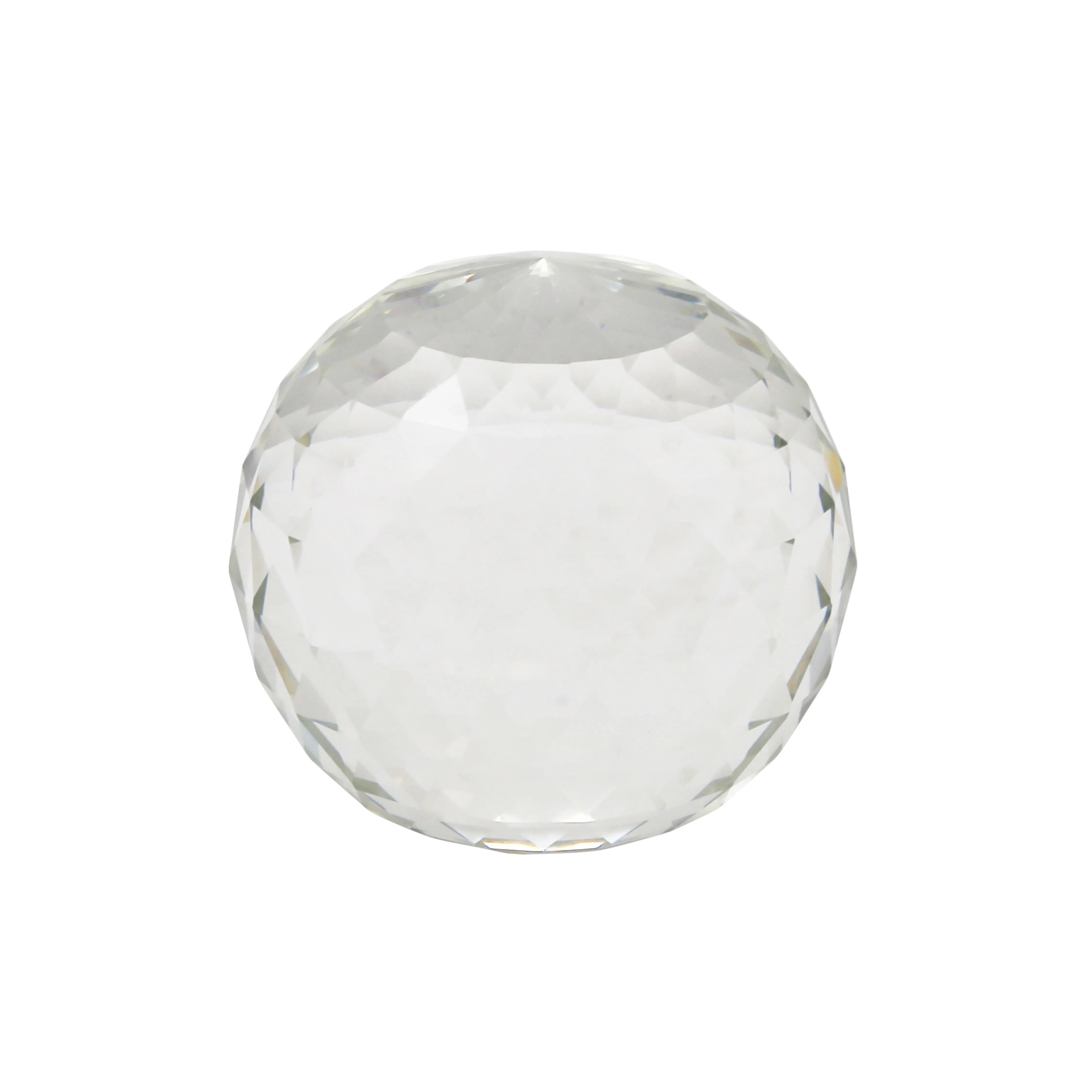 FACETED CLEAR GLASS ORB 5"