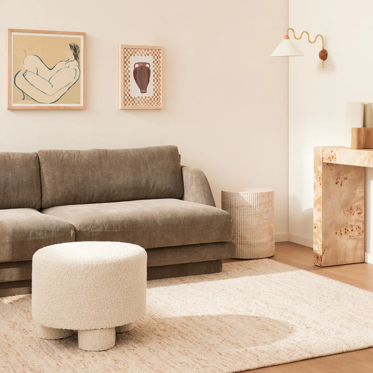 Faith Boucle Ottoman
