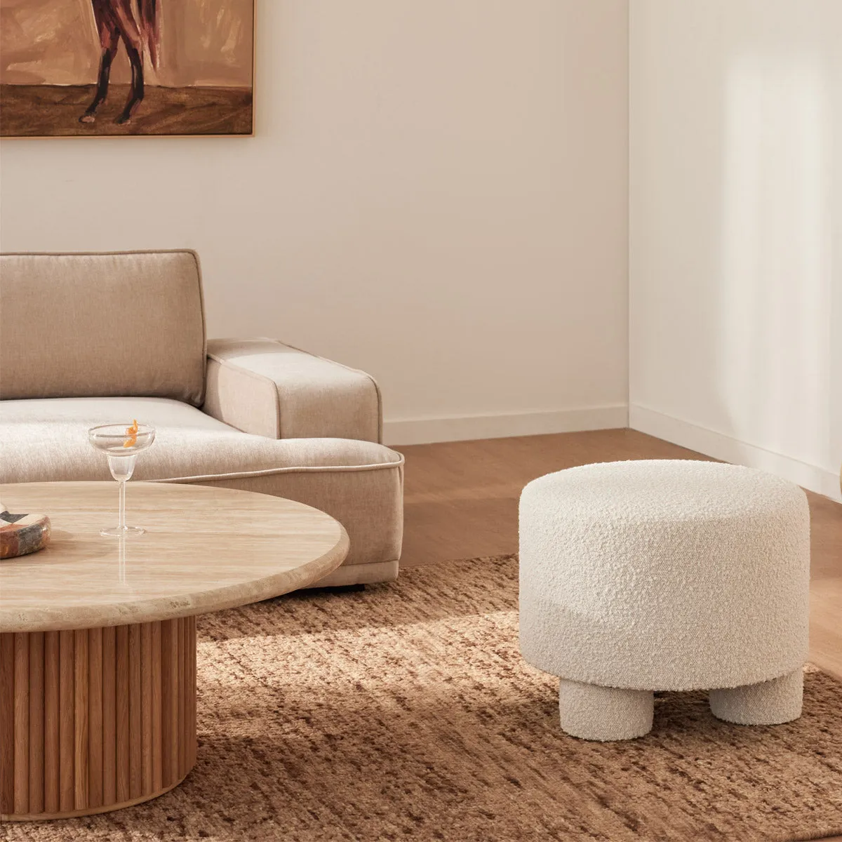 Faith Boucle Ottoman