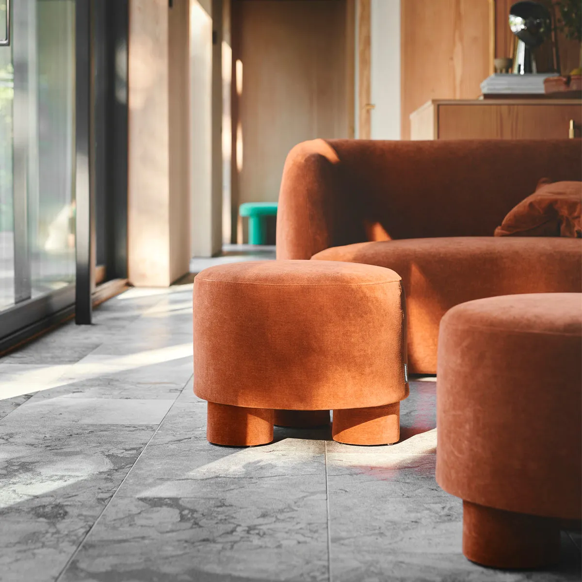Faith Velvet Ottoman