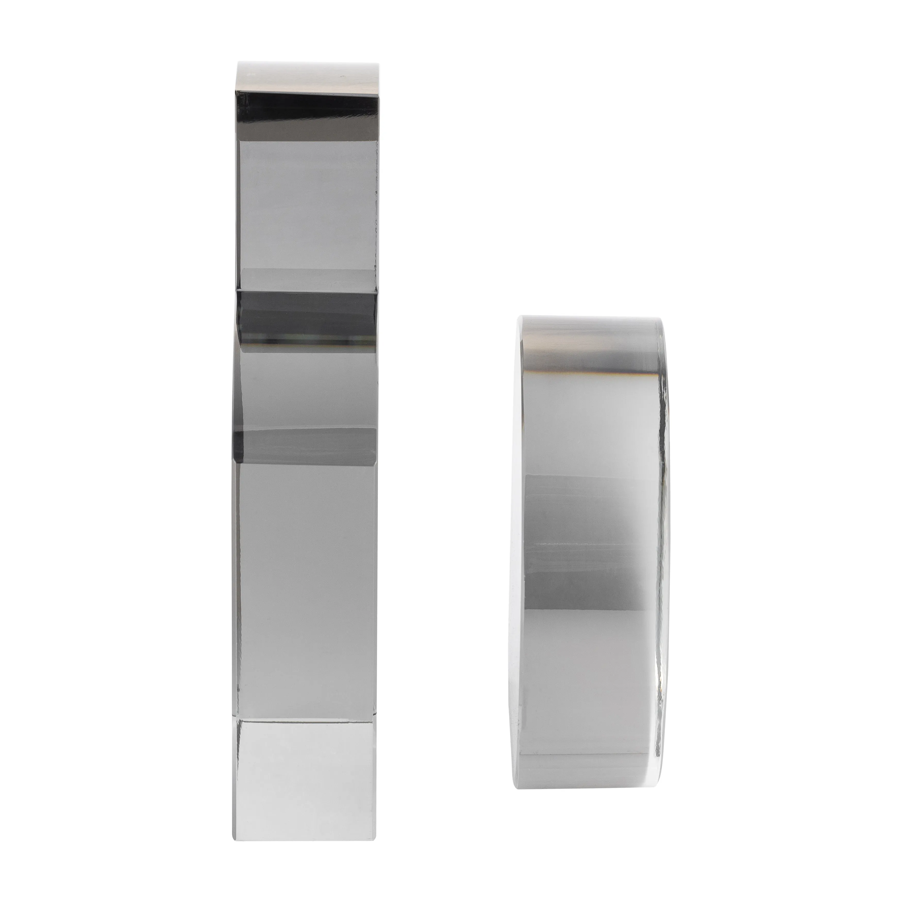 GLASS, S/2 7" CONTEMPORARY BOOKENDS, SMOKE
