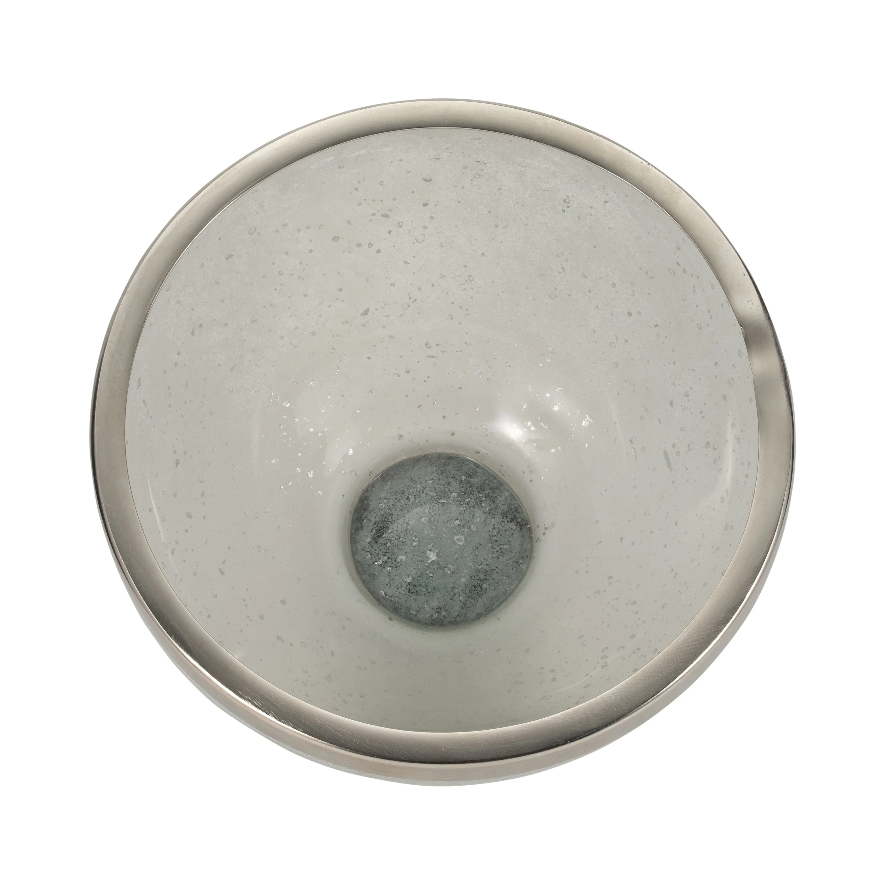 GLASS,10",BOWL W/RING DECO,WHITE