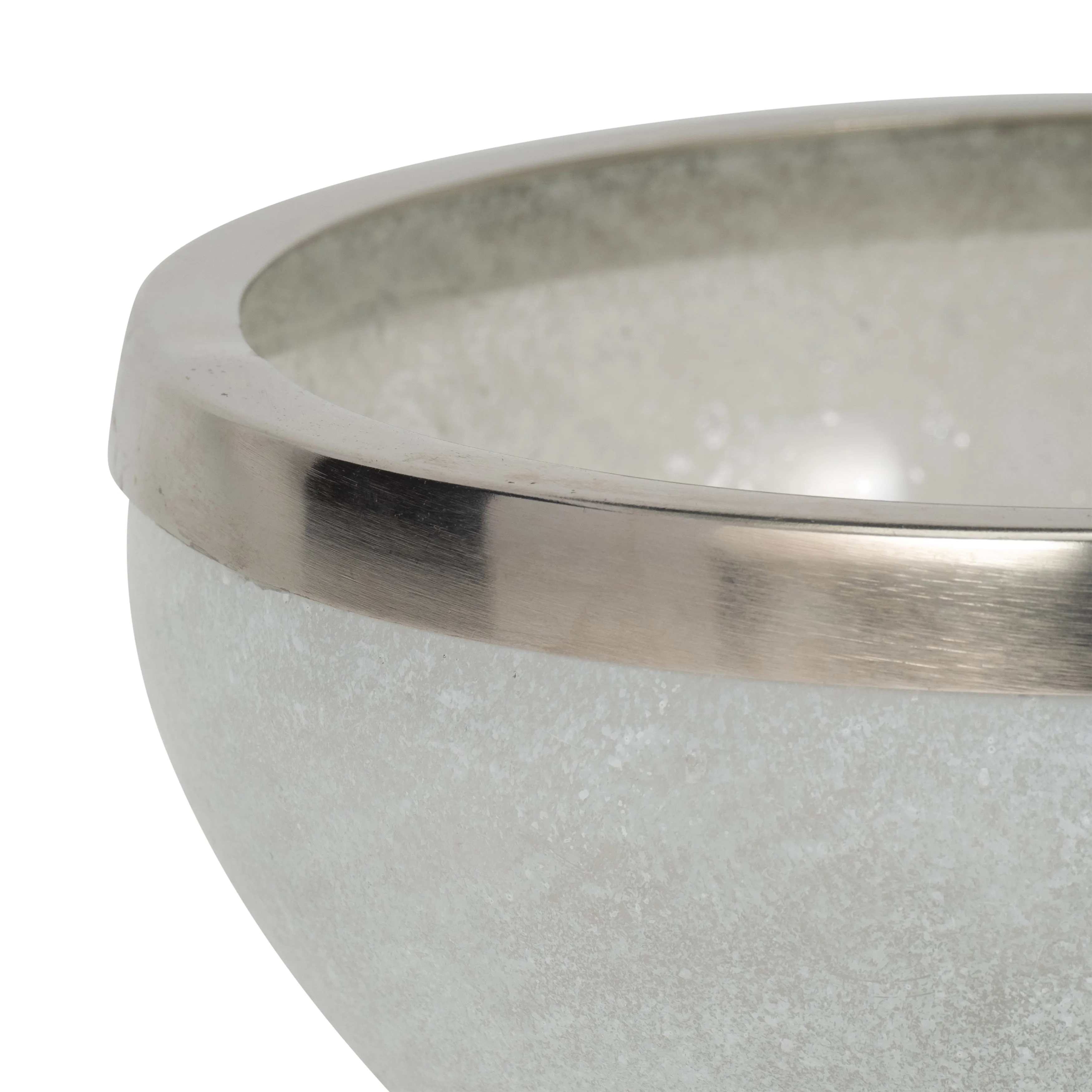 GLASS,10",BOWL W/RING DECO,WHITE