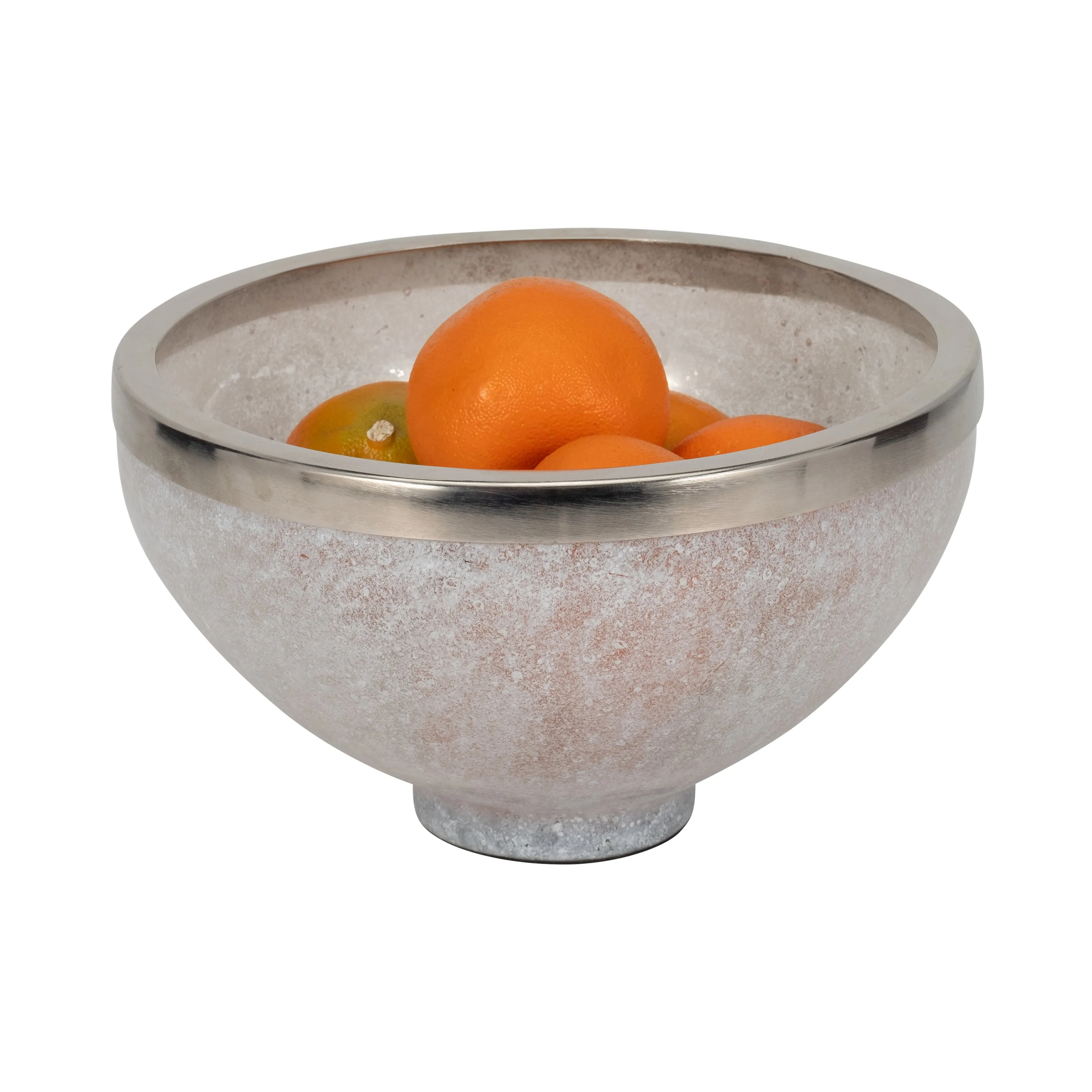GLASS,10",BOWL W/RING DECO,WHITE