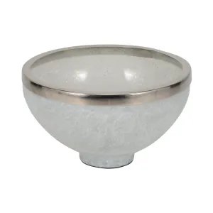 GLASS,10",BOWL W/RING DECO,WHITE