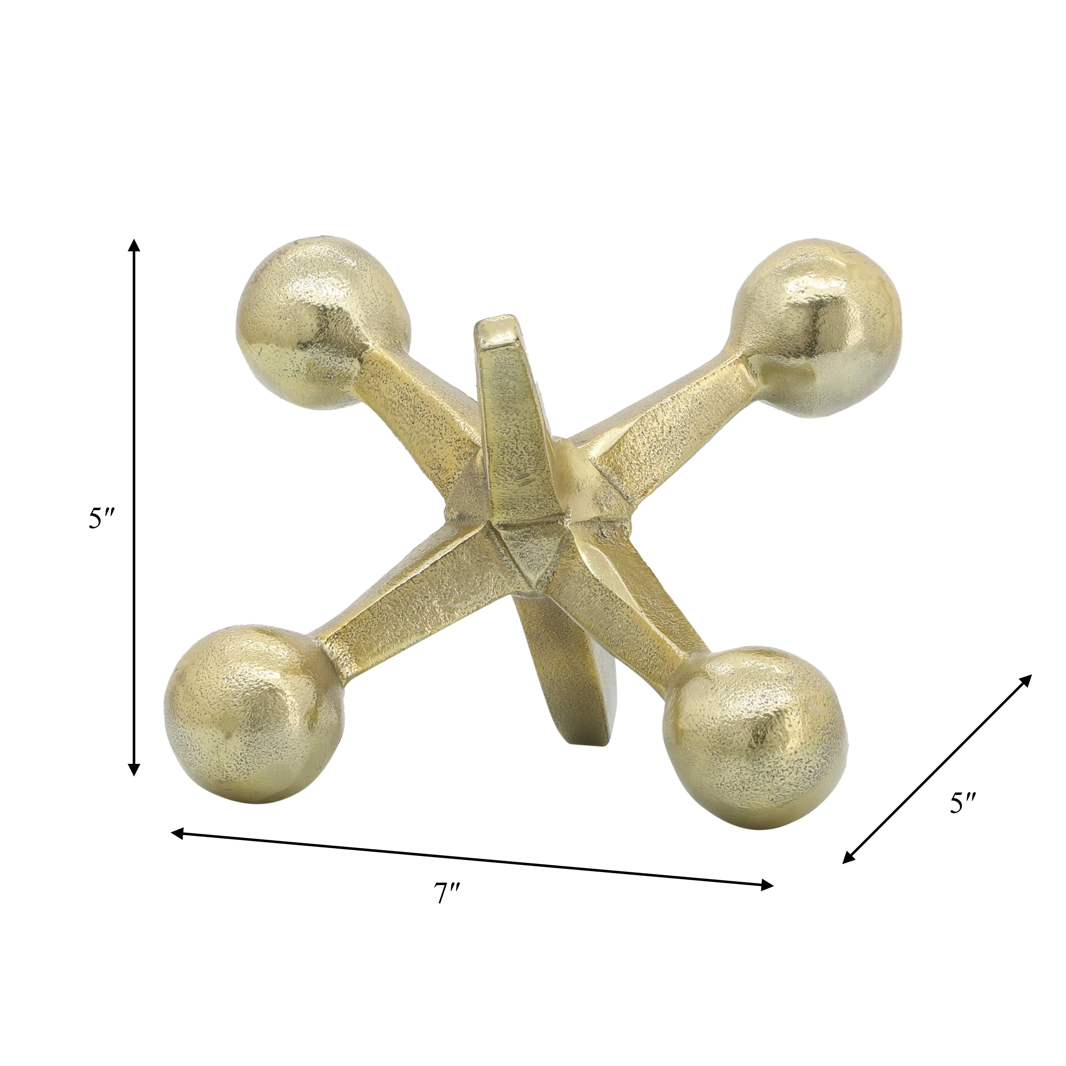 GOLD METAL JACKS DECOR, 5"