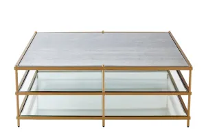 Gold Metal Square Coffee Table