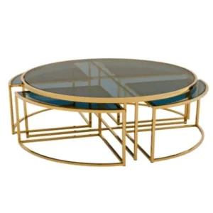 Gold Mirror Coffee Tables SET