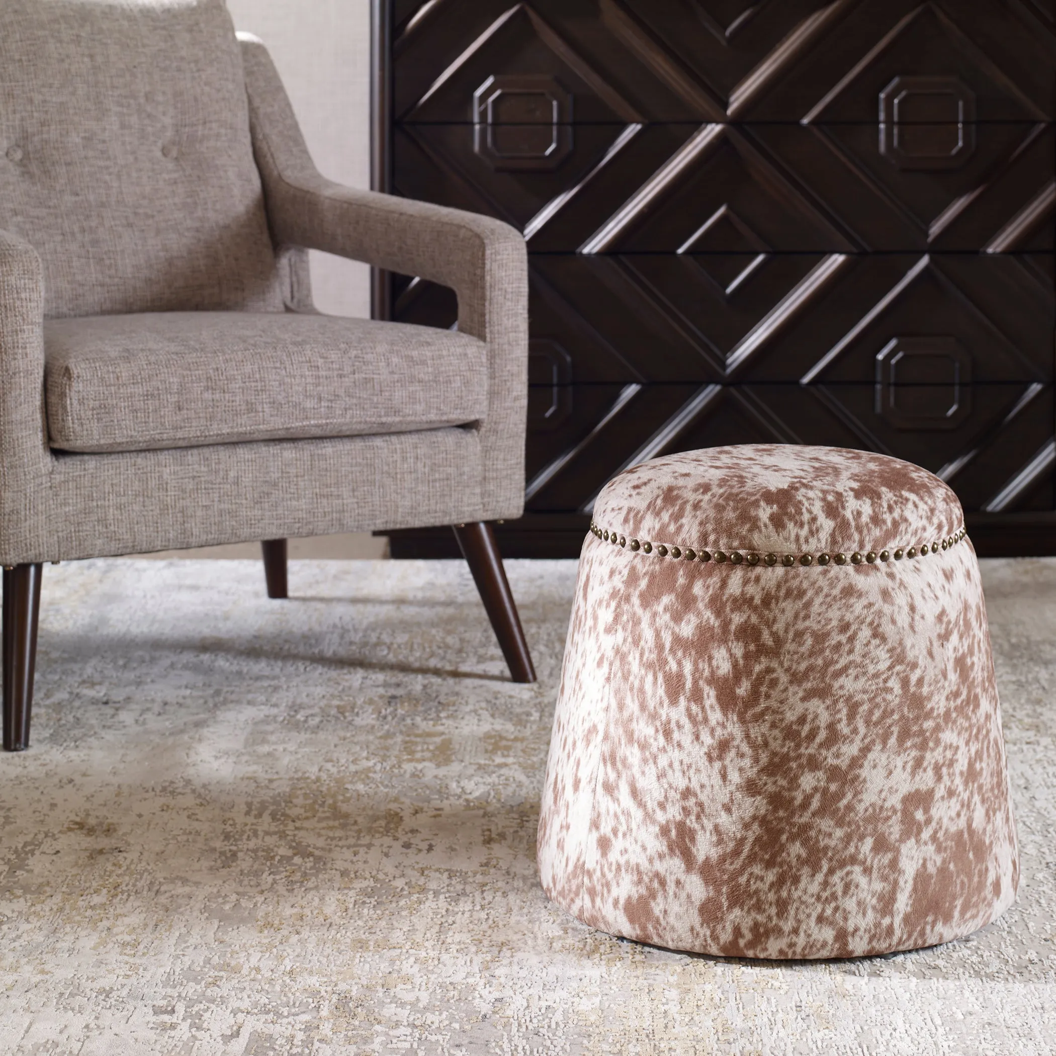 Gumdrop Ottoman, Cow Hide