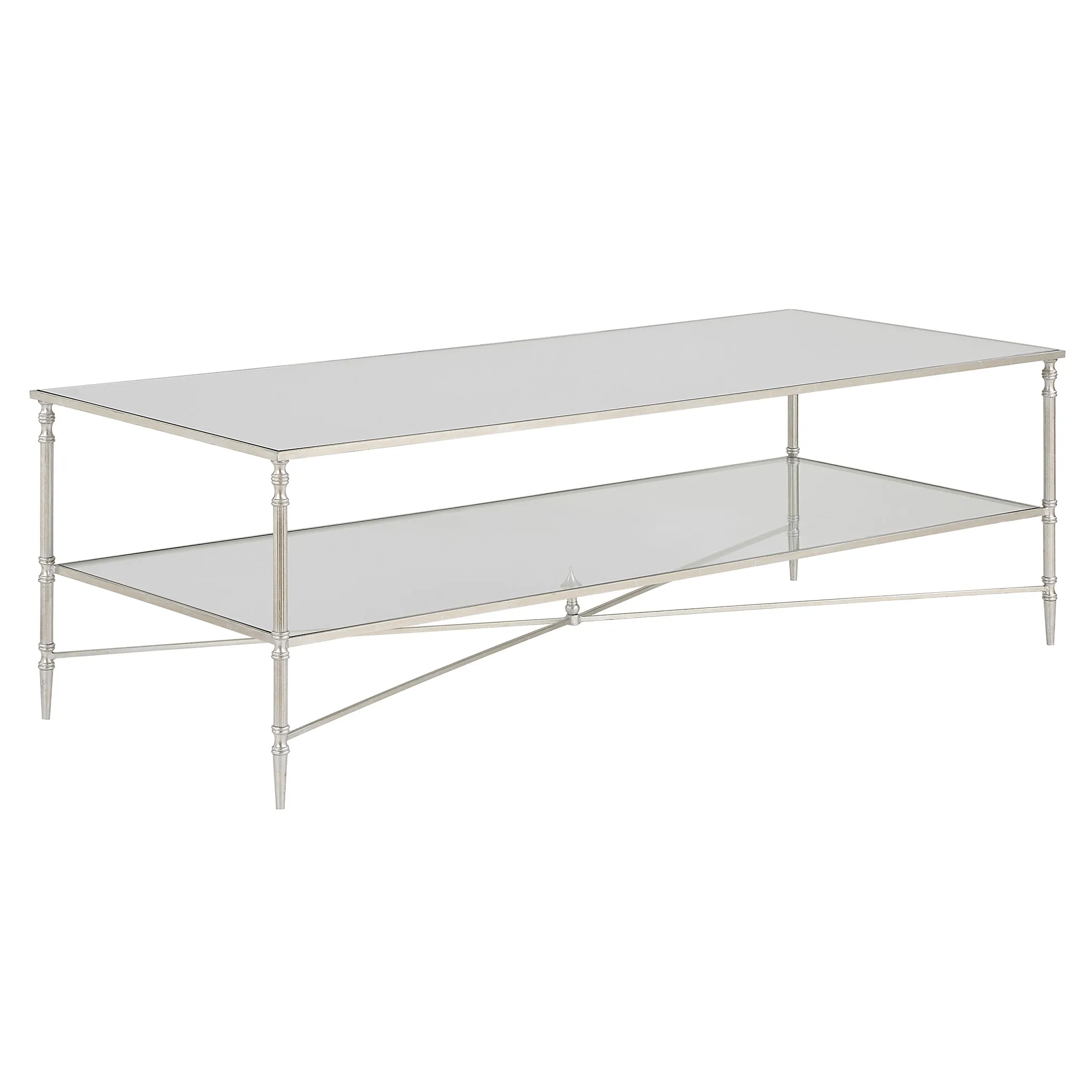 Henzler 151 W x 48 H x 60 D Rectangle Coffee Table with Mirror Top