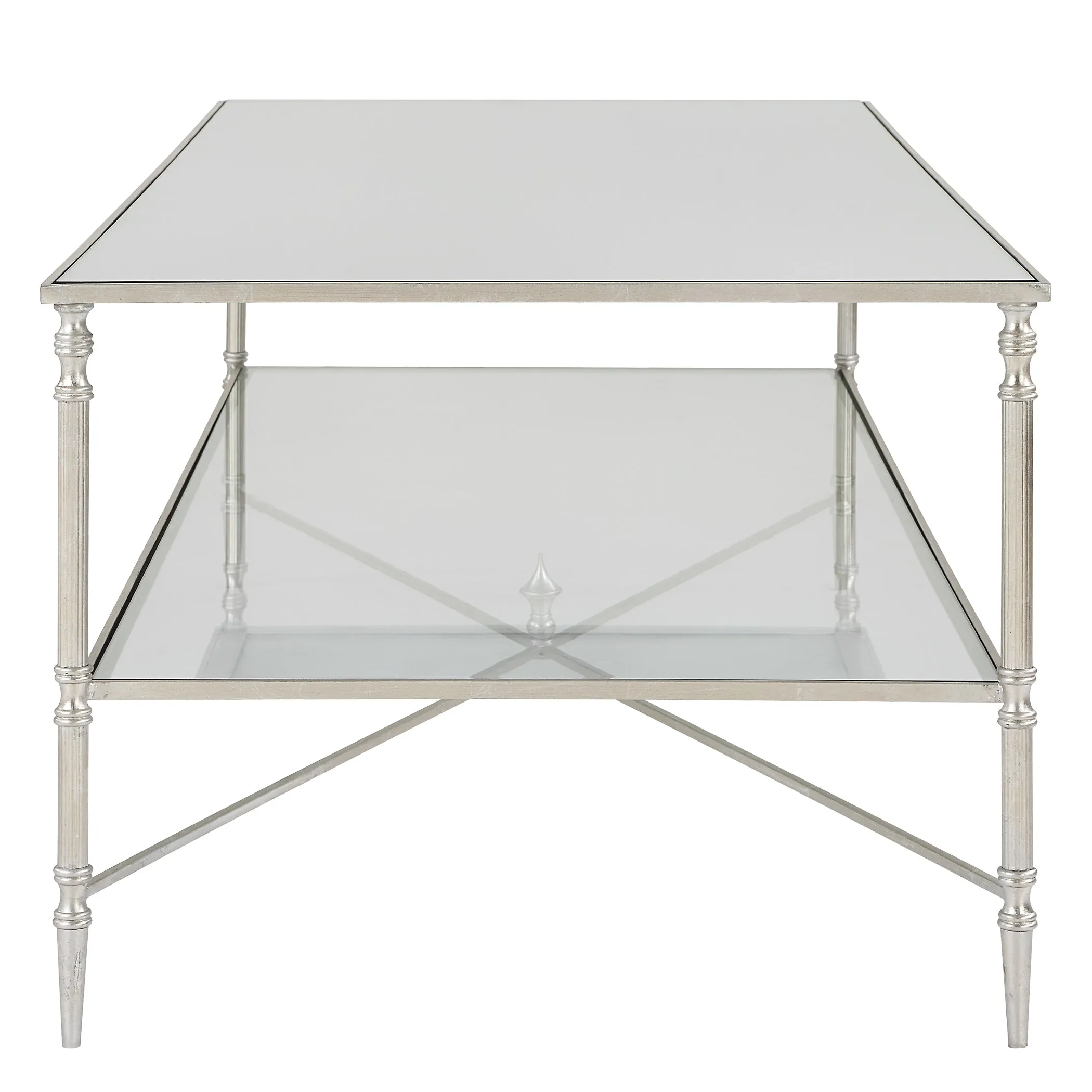 Henzler 151 W x 48 H x 60 D Rectangle Coffee Table with Mirror Top