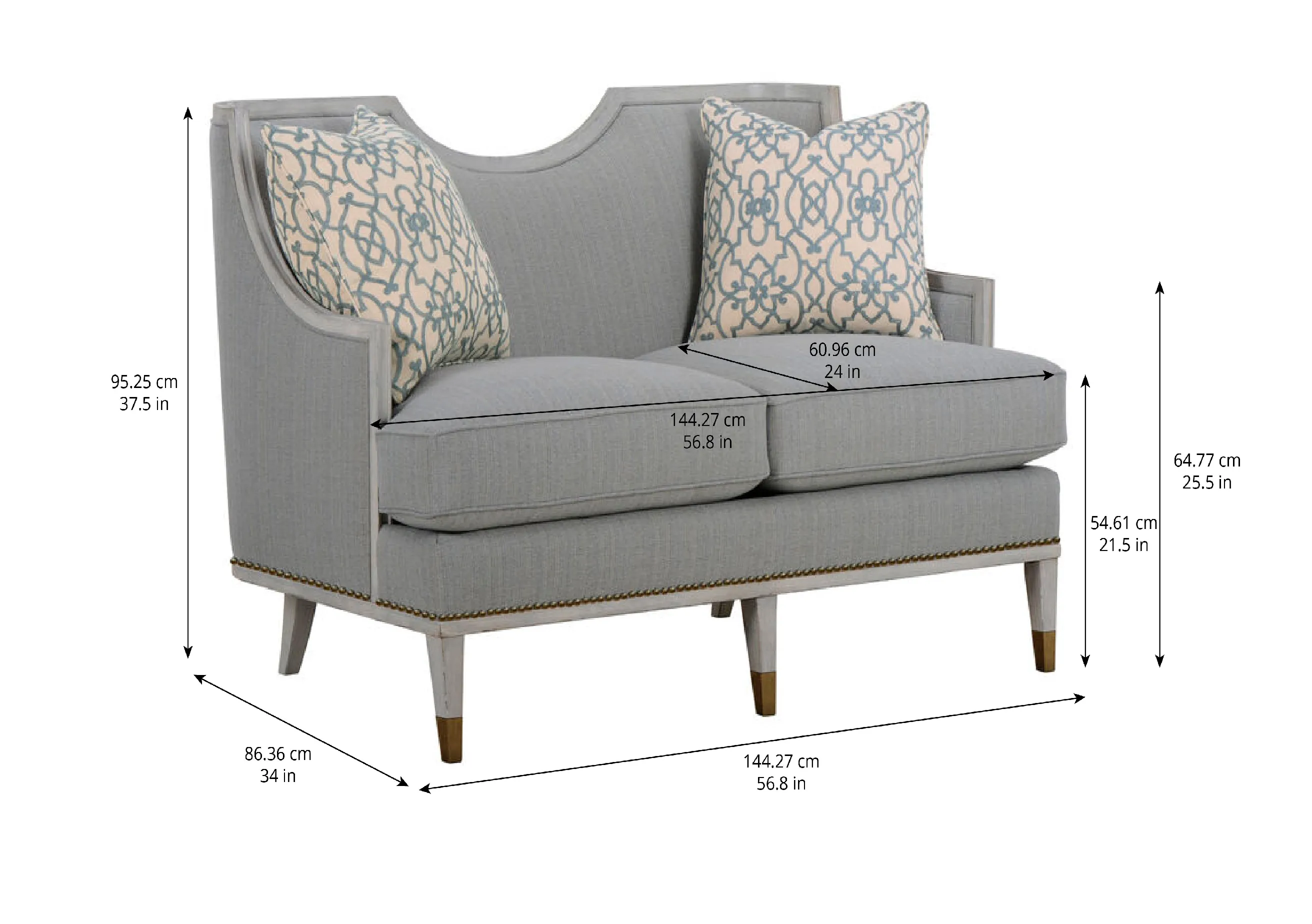 Intrigue - Harper Vintage Blue Loveseat
