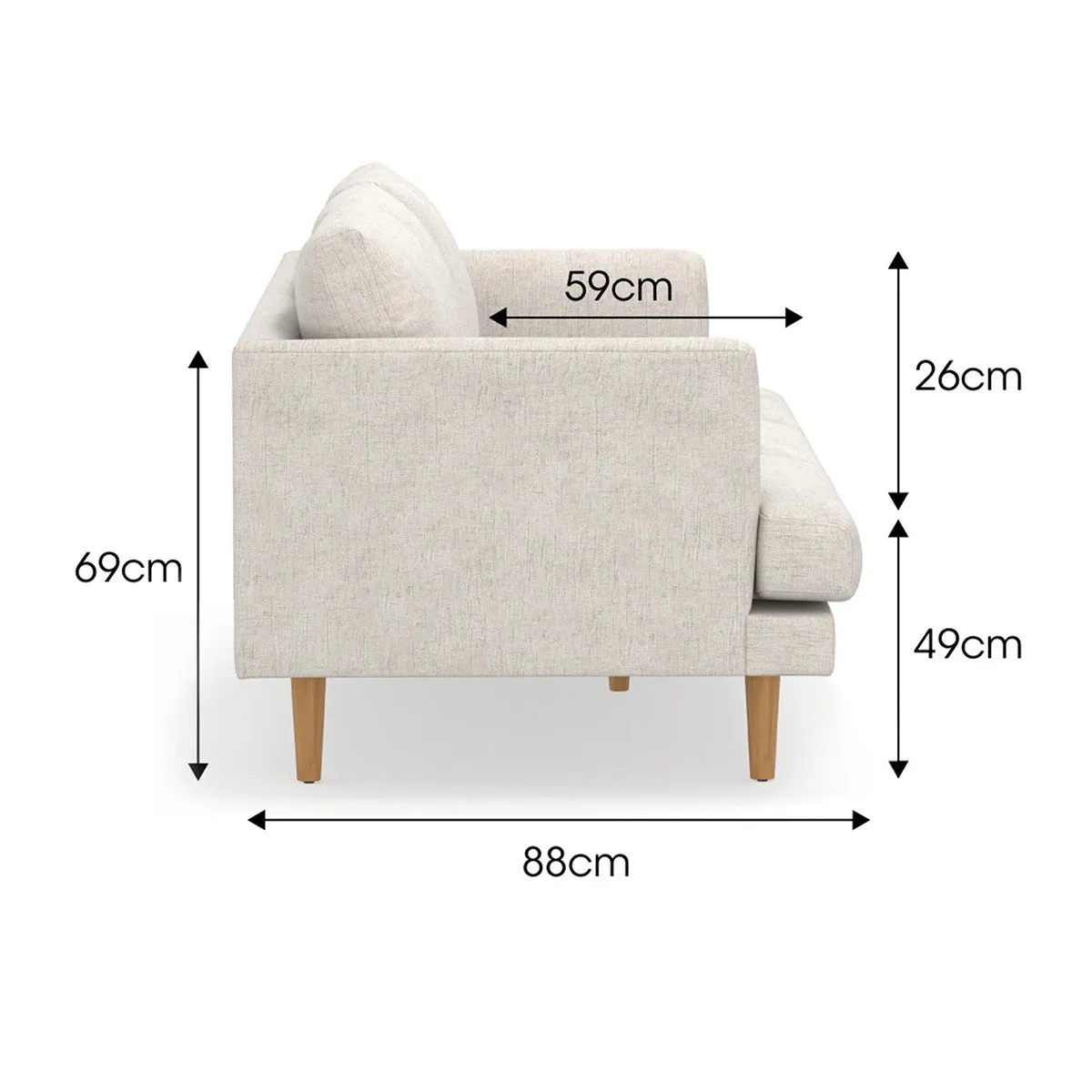 Jaspa Linen 3 Seater Sofa