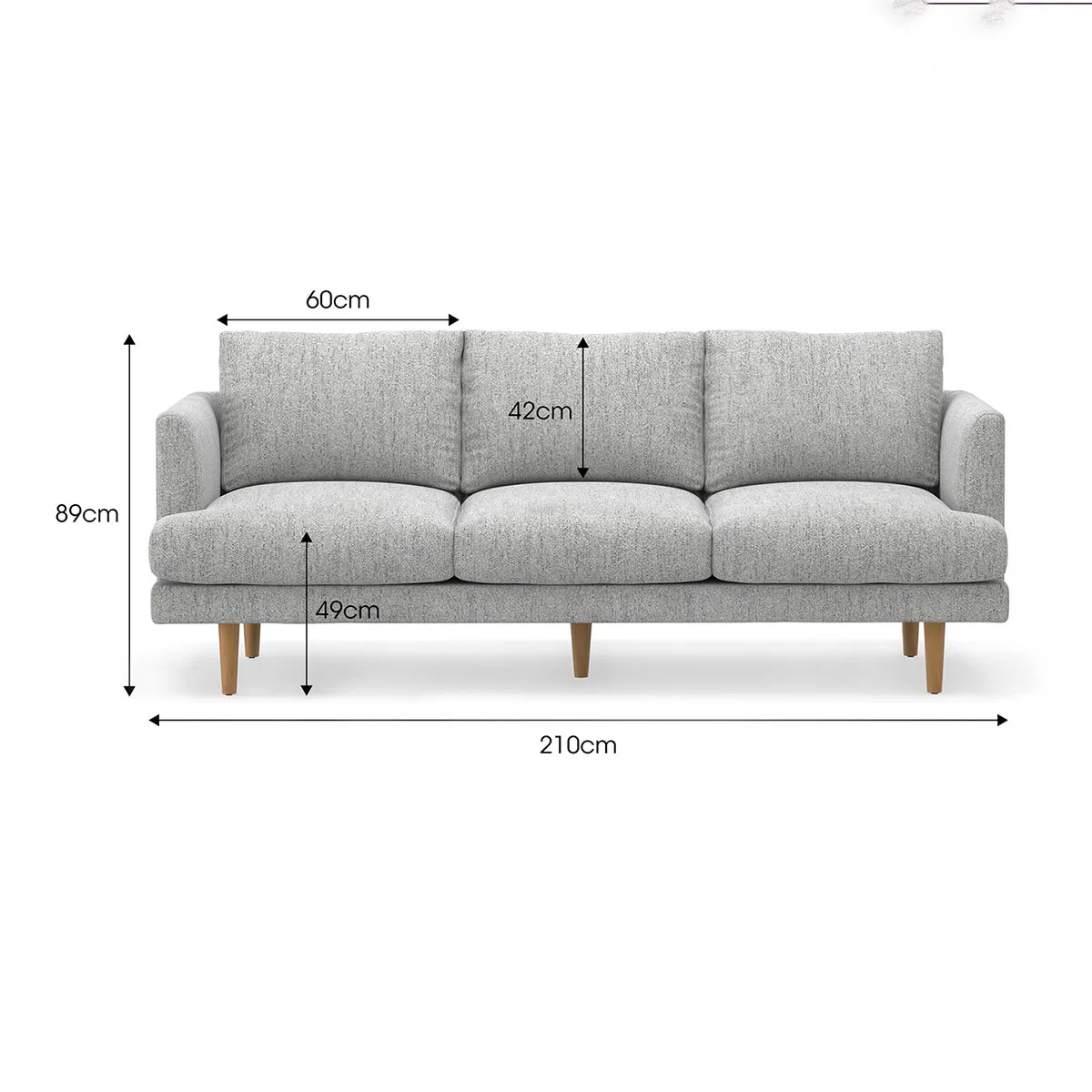Jaspa Linen 3 Seater Sofa