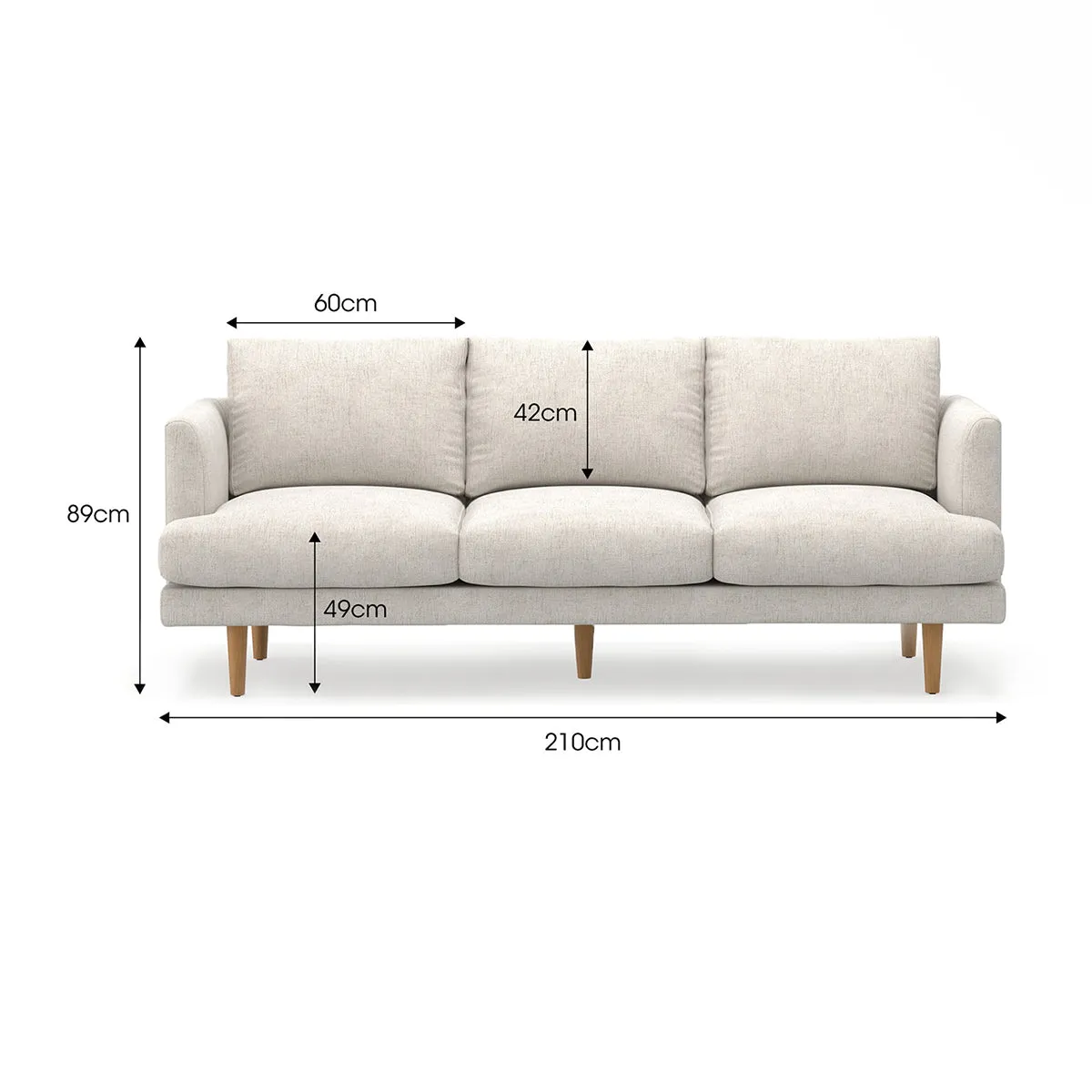 Jaspa Linen 3 Seater Sofa