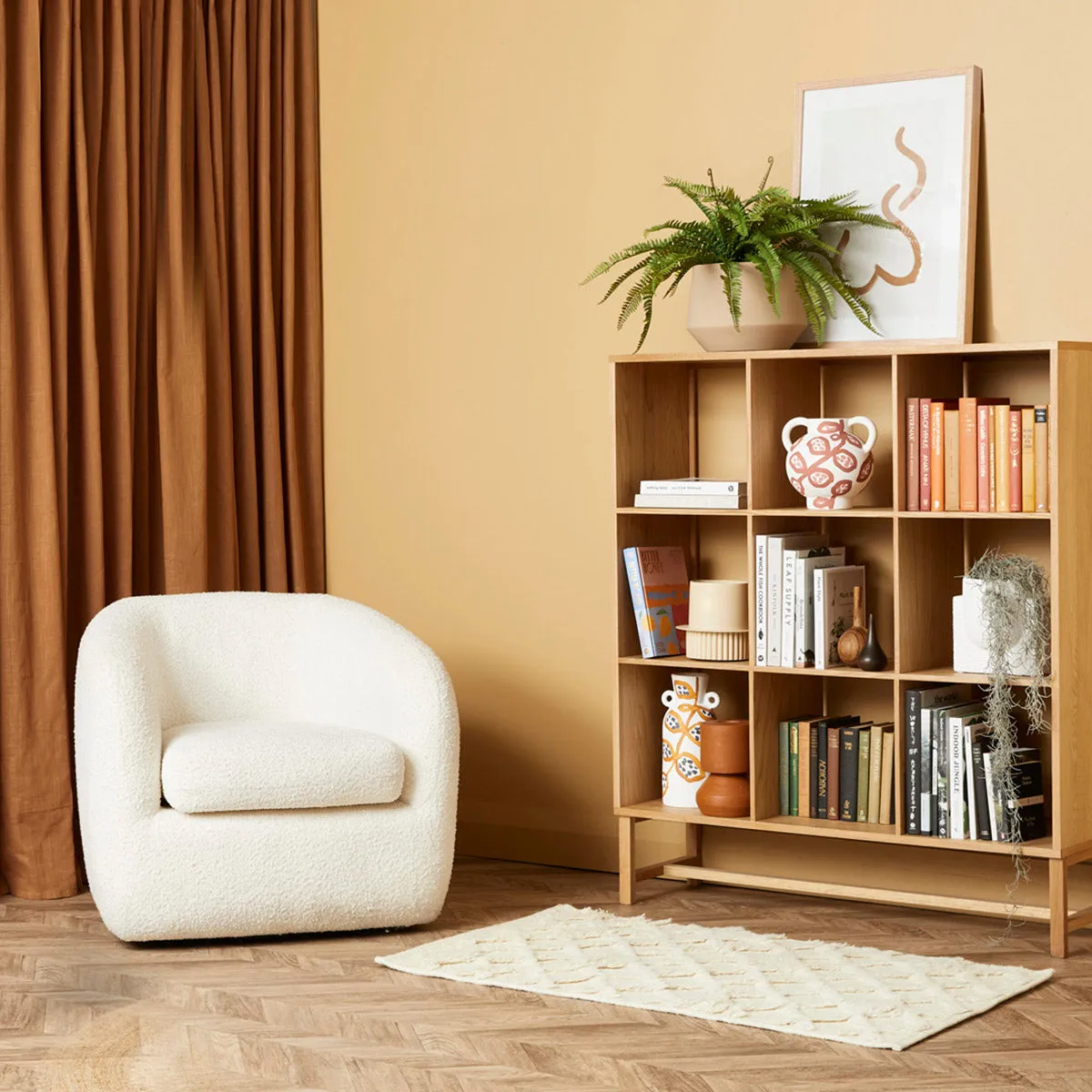Jasper Boucle Swivel Armchair