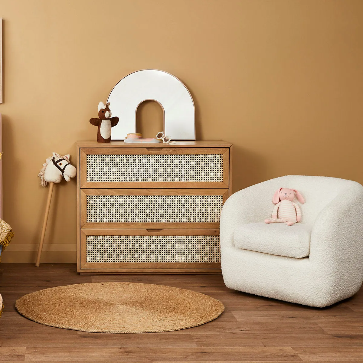 Jasper Boucle Swivel Armchair
