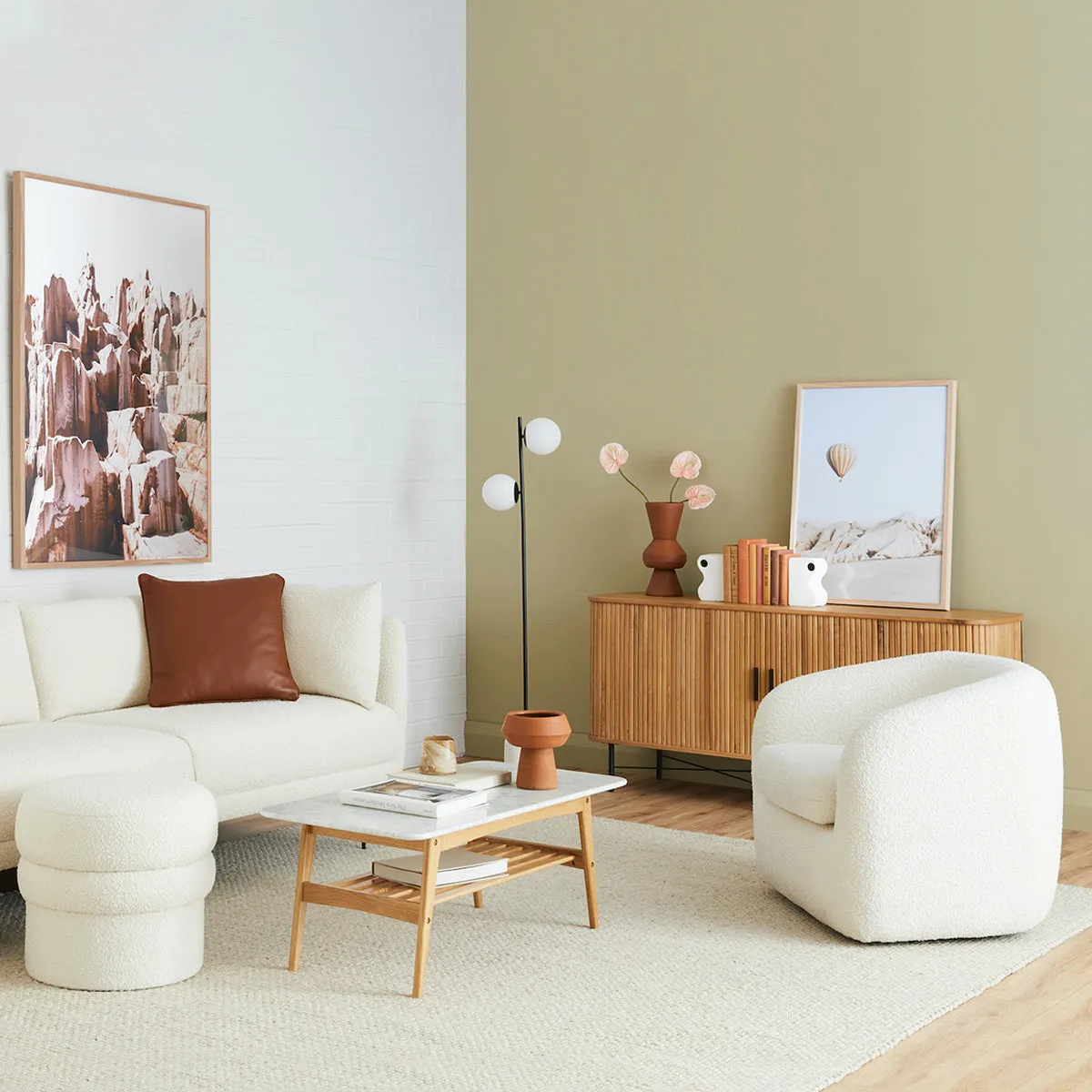 Jasper Boucle Swivel Armchair