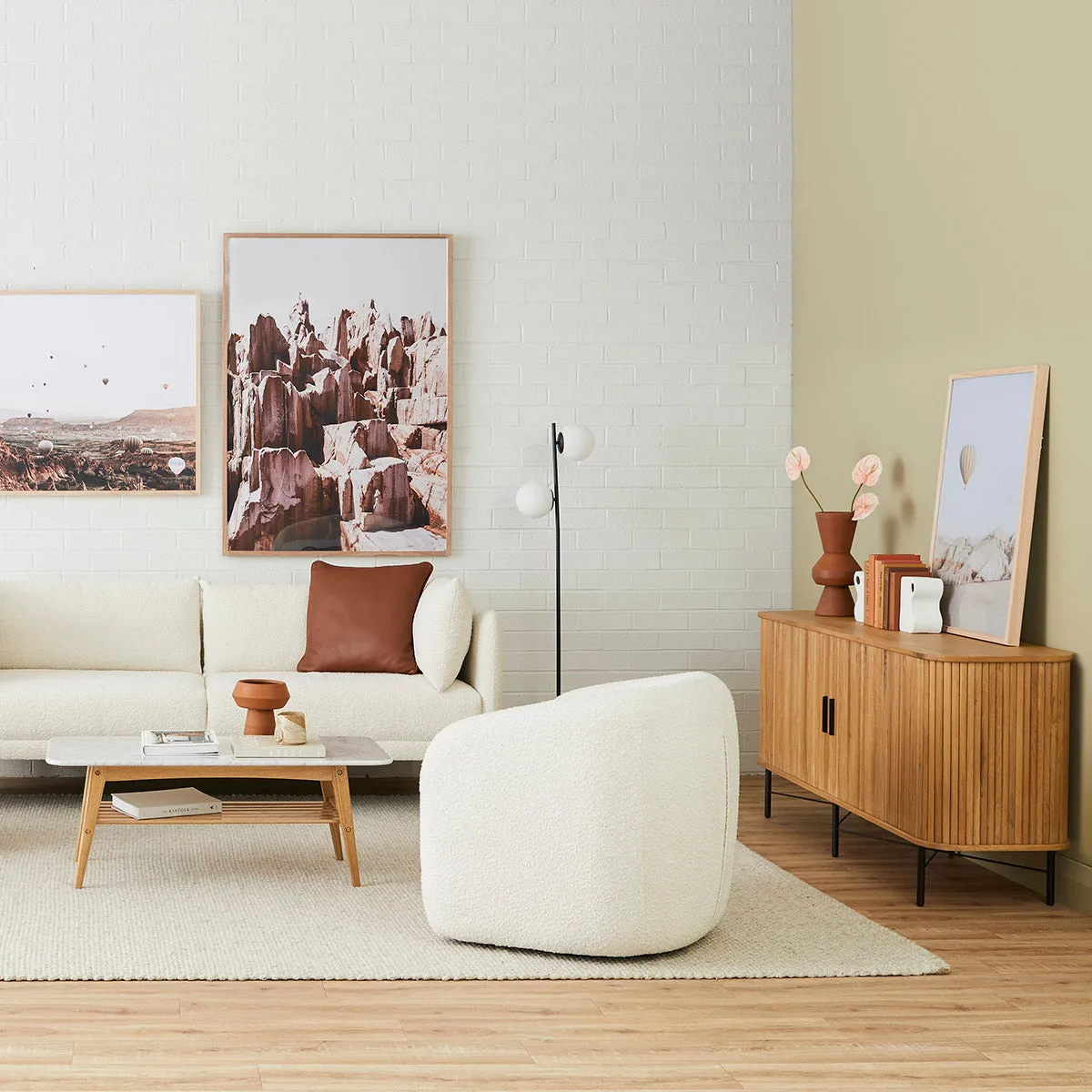Jasper Boucle Swivel Armchair