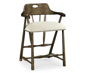 JC Edited - Casually Country Collection - Smokers Style Dark Driftwood Counter Stool