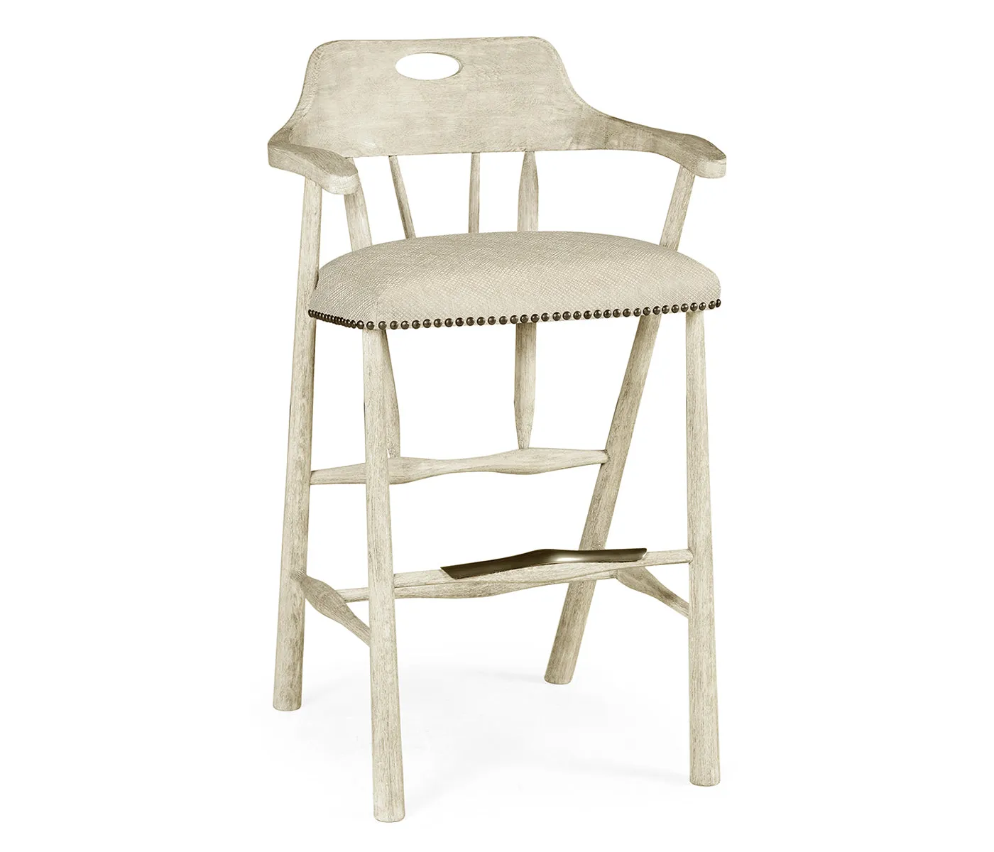 JC Edited - Casually Country Collection - Smokers Style Whitewash Driftwood Bar Stool