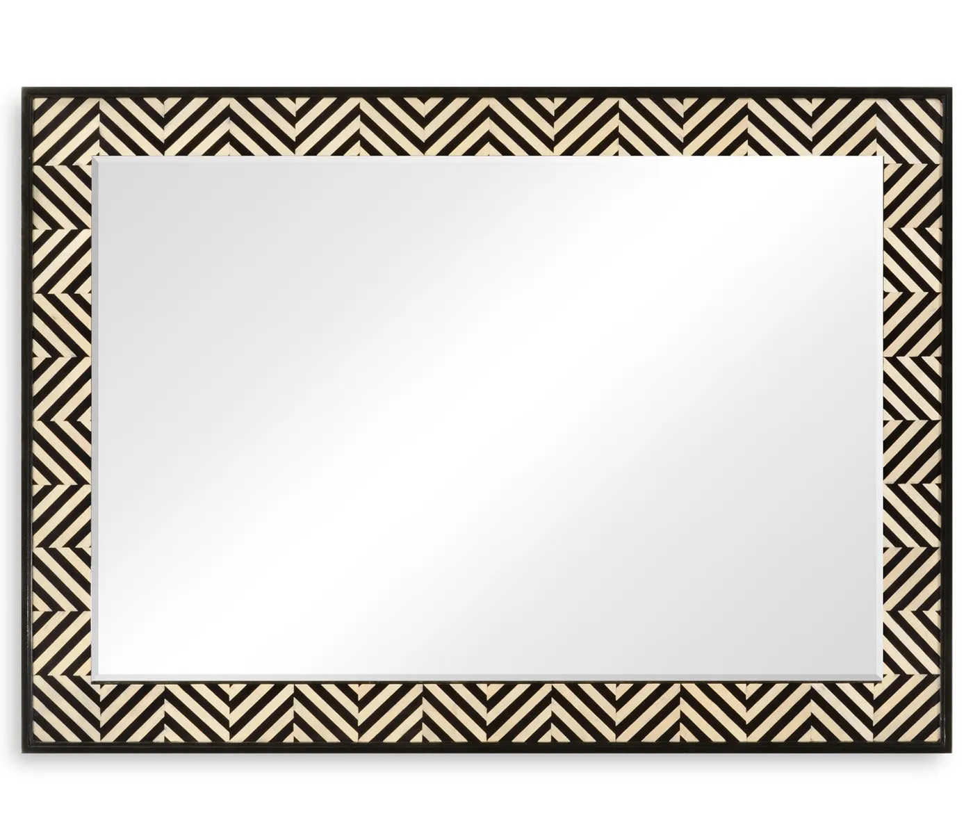 JC Modern - Alexander Julian Collection - Classic Ebony & Ivory Herringbone Mirror