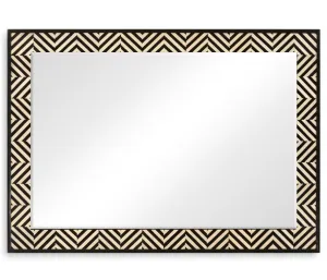 JC Modern - Alexander Julian Collection - Classic Ebony & Ivory Herringbone Mirror