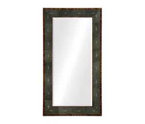 JC Modern - Metropolitan Collection - Faux Macassar Ebony & Anthracite Shagreen Floor Mirror