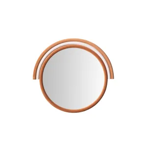 Lally Terracotta Velvet Round Wall Mirror
