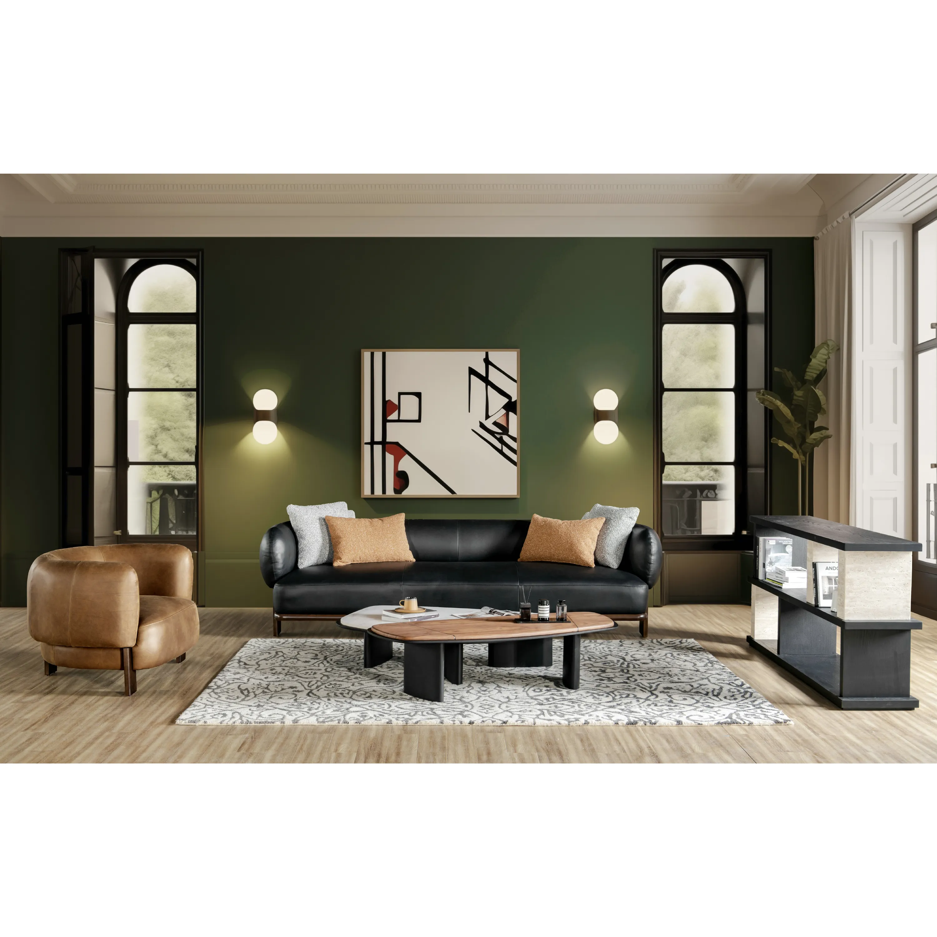 Leaner Black Leather Chair W98