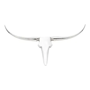 Longhorn Wall Dcor Large Silver