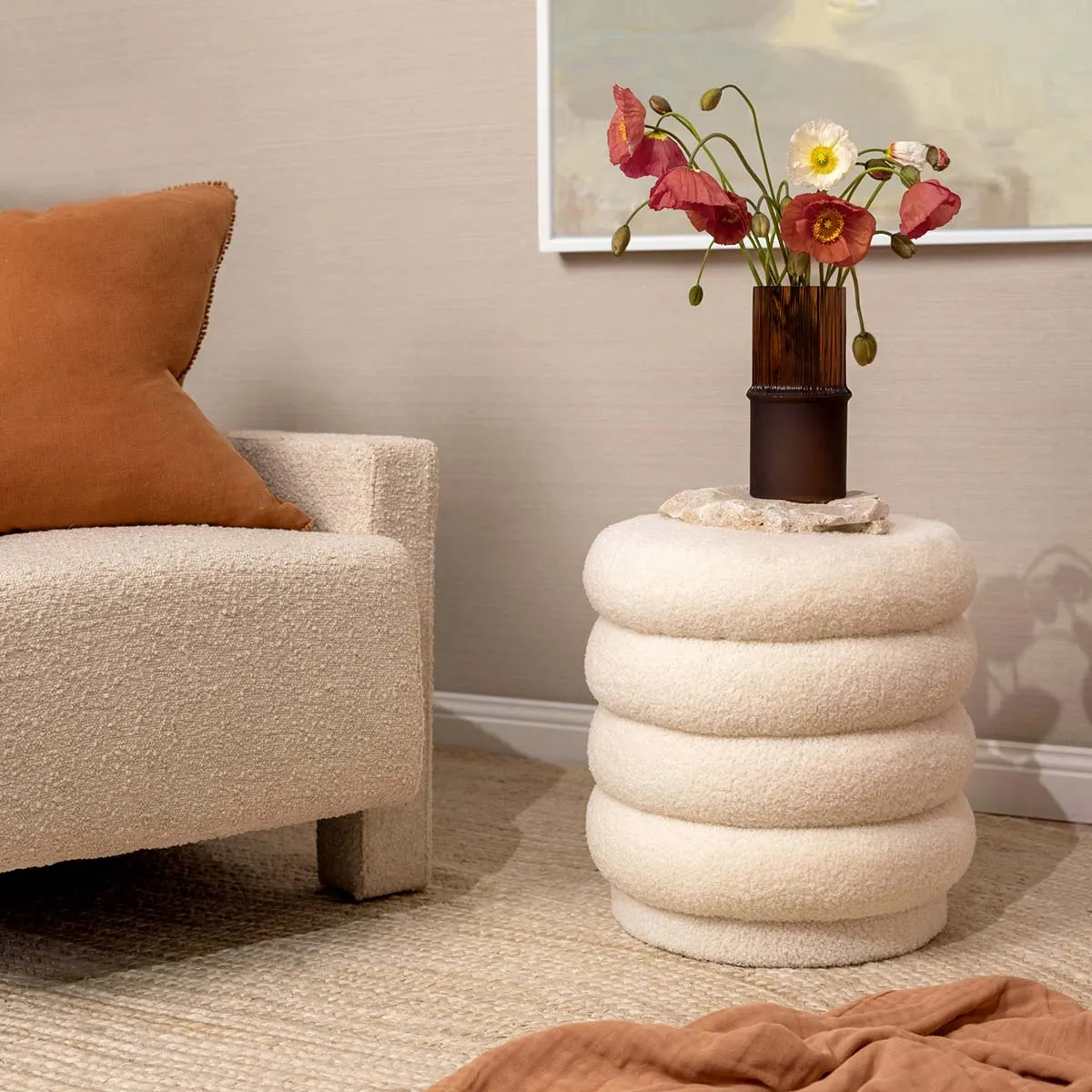 Lucia Round Boucle Ottoman