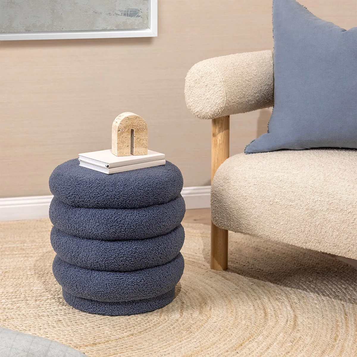 Lucia Round Boucle Ottoman