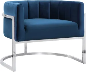 Magnolia Navy Chair with Silver Base