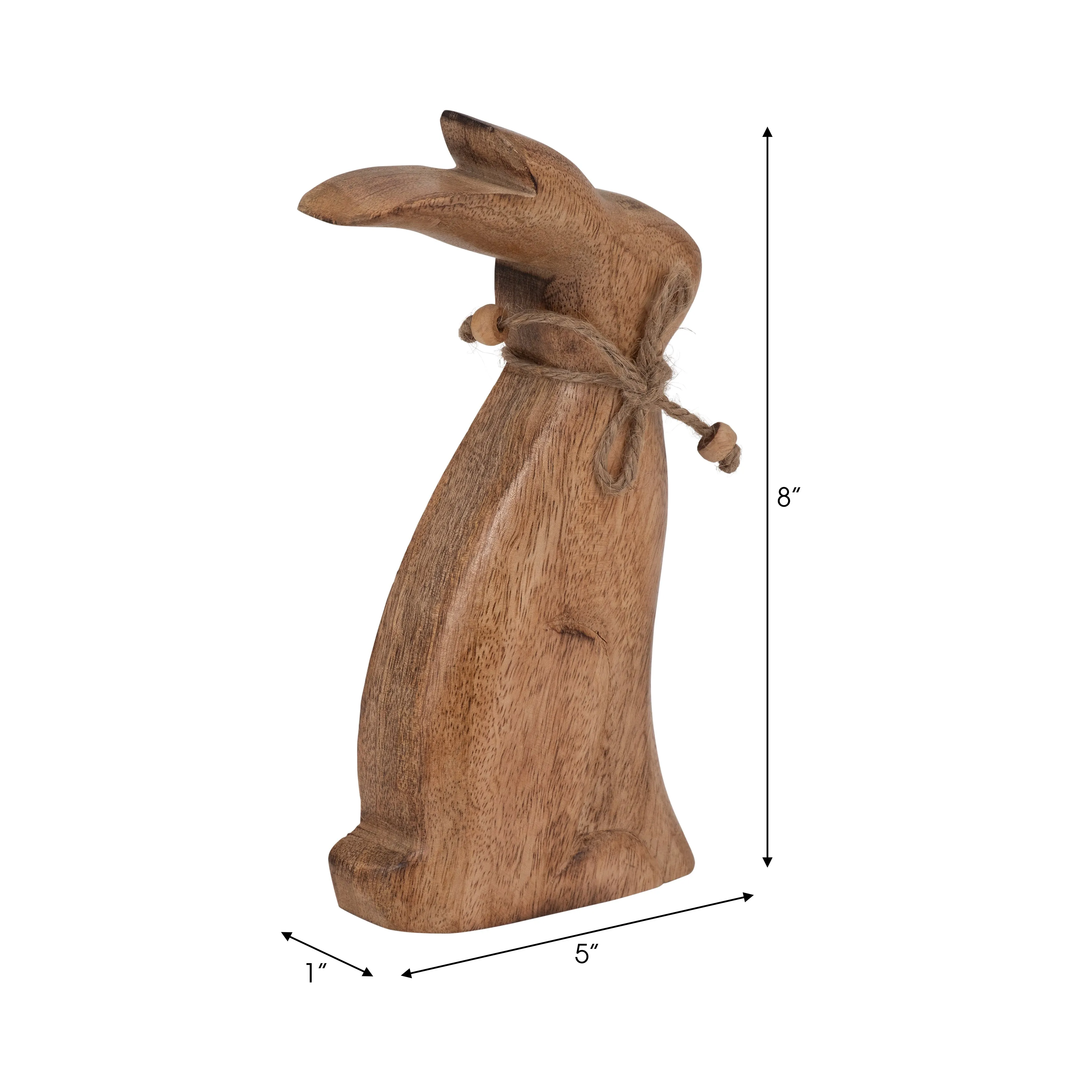 Mango Wood, 8" Rabbit, Brown
