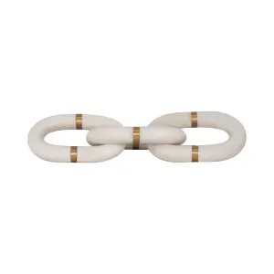 MARBLE 14" CHAIN DECOR, WHITE