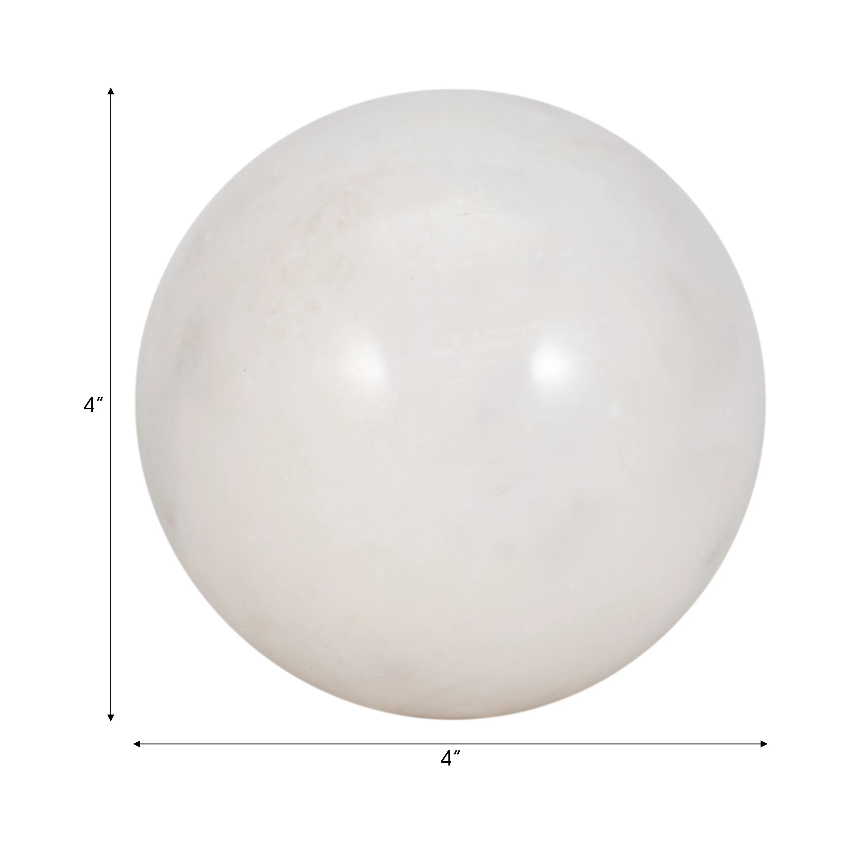 Marble, 4" Orb, White