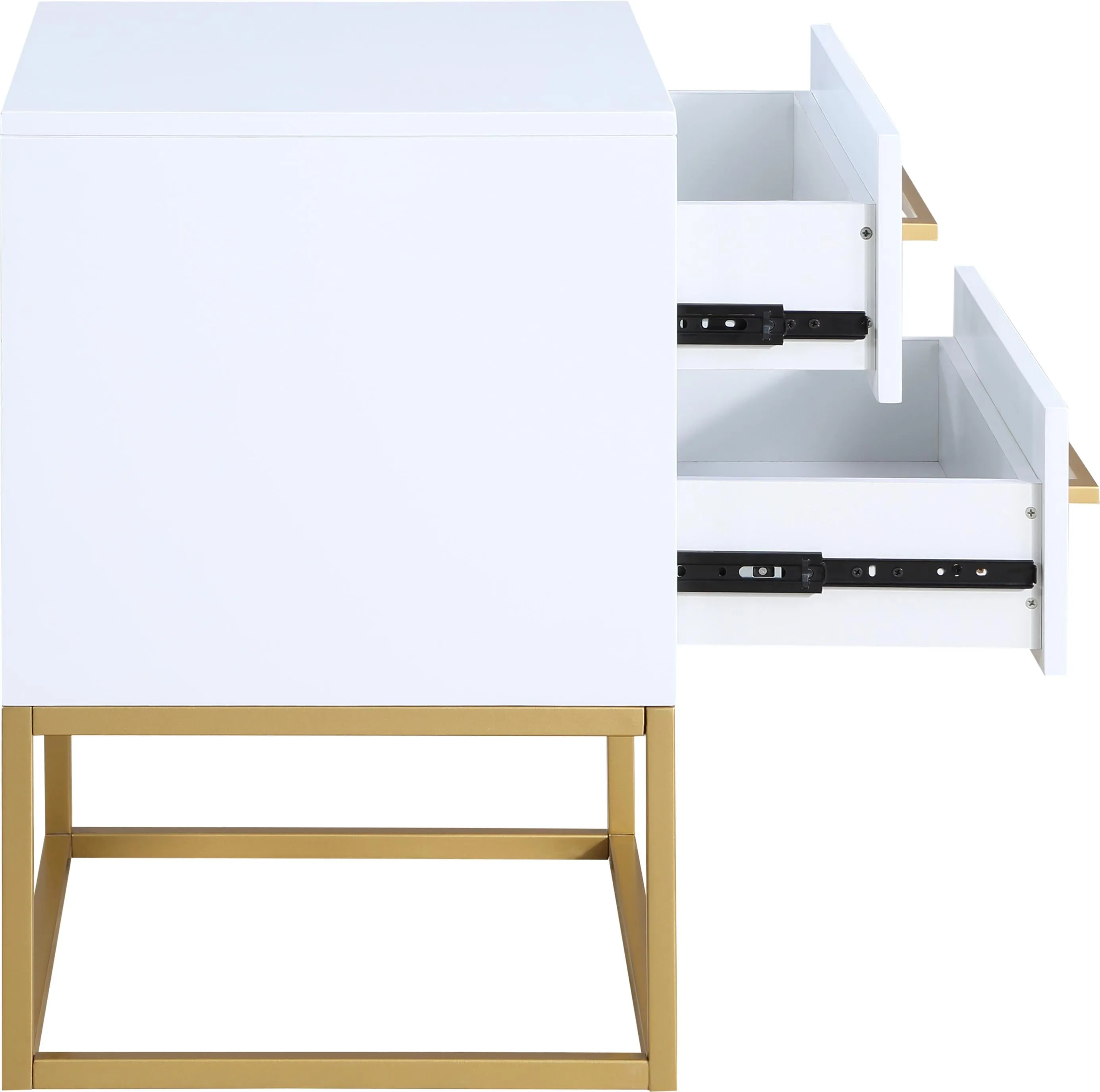 Maxine White / Gold Night Stand
