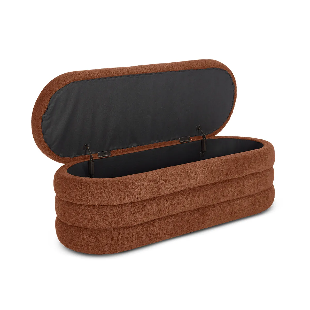Mecca Fabric Oval Storage Ottoman