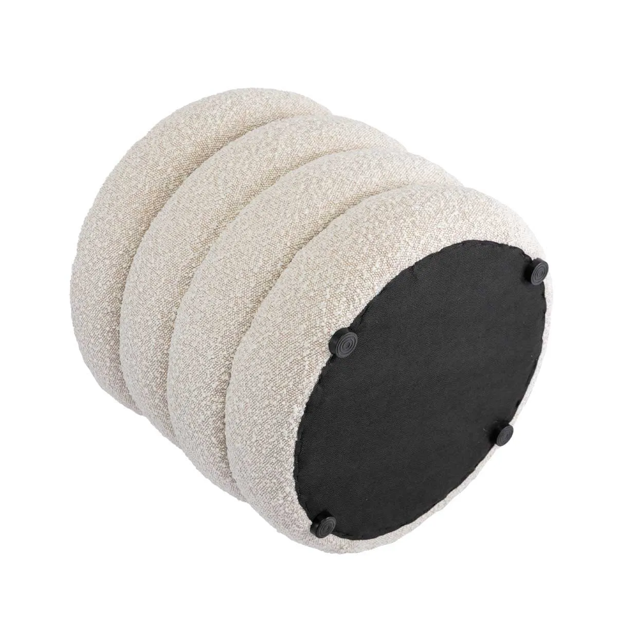 Mecca Fabric Round Storage Ottoman