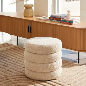 Mecca Fabric Round Storage Ottoman