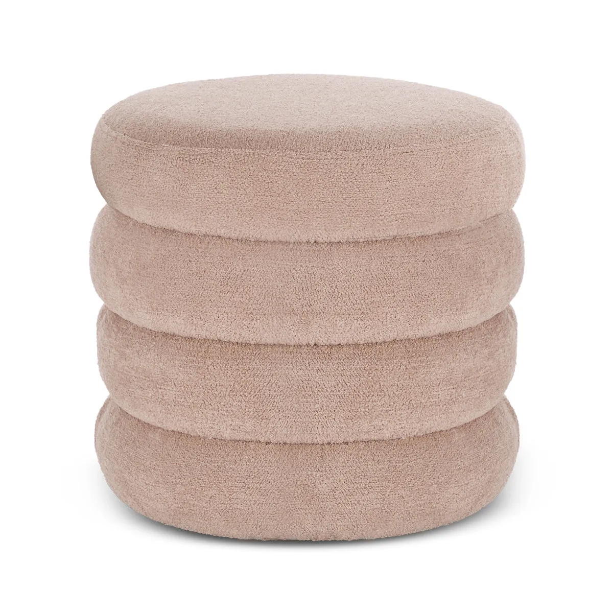Mecca Fabric Round Storage Ottoman