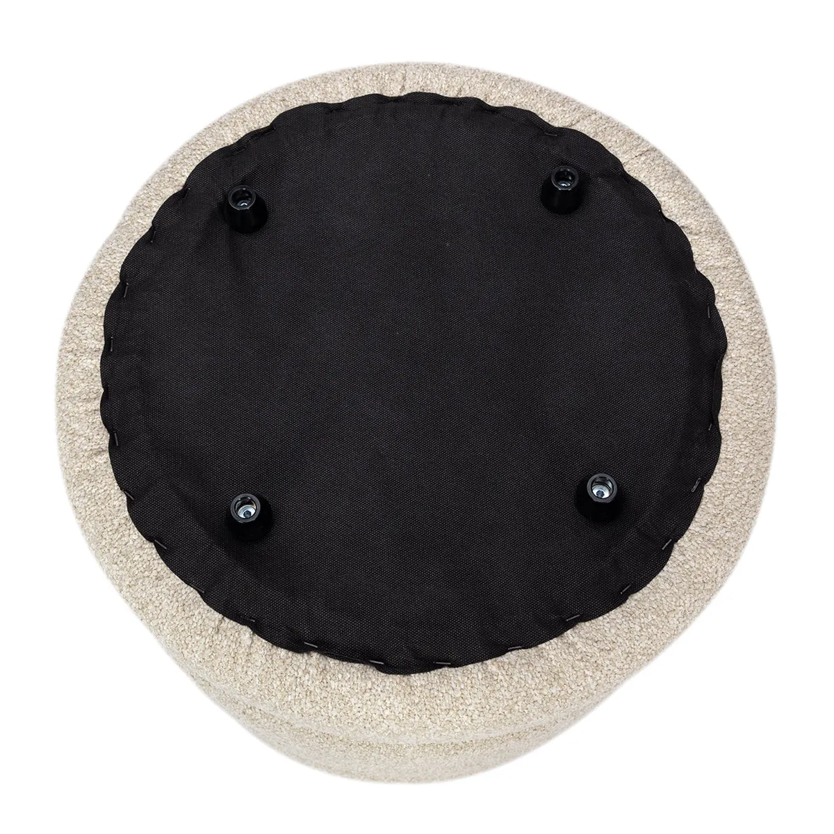 Mecca Fabric Round Storage Ottoman
